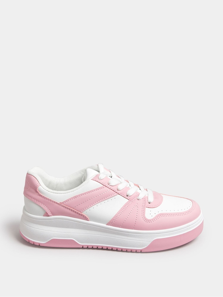 Yours Curve Pink Chunky Trainers In Extra Wide EEE Fit - Image 2 of 5
