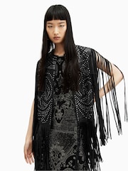 AllSaints Black Elias Gilet - Image 4 of 10
