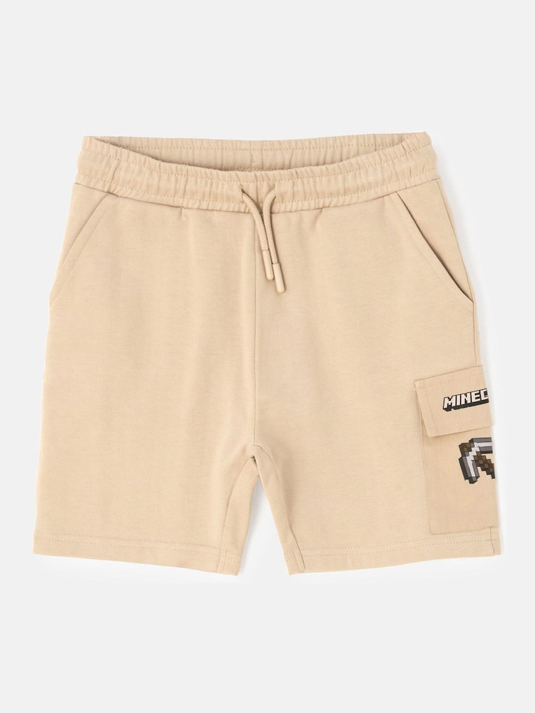 Angel & Rocket Cream Minecraft Print Pocket 100% Cotton Shorts - Image 4 of 6
