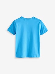 Blue Santa Pixel Short Sleeve Christmas 100% Cotton T-Shirt (3-16yrs) - Image 2 of 3