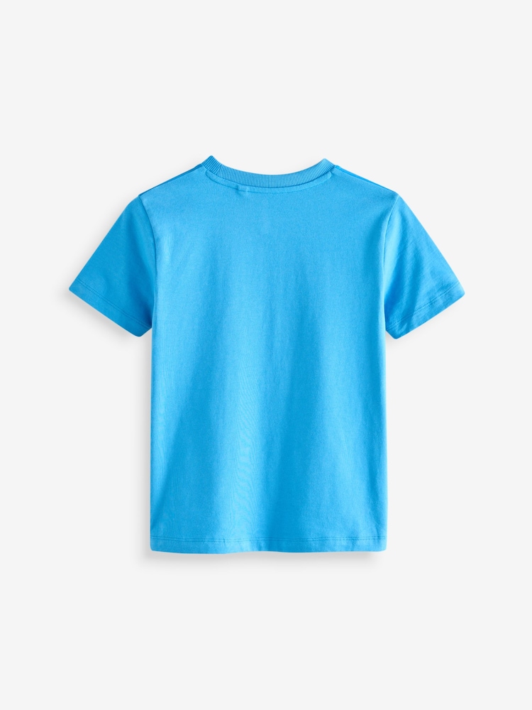 Blue Santa Pixel Short Sleeve Christmas 100% Cotton T-Shirt (3-16yrs) - Image 2 of 3