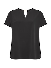 Yours Curve Black Notch Neck Blouse - Image 5 of 5
