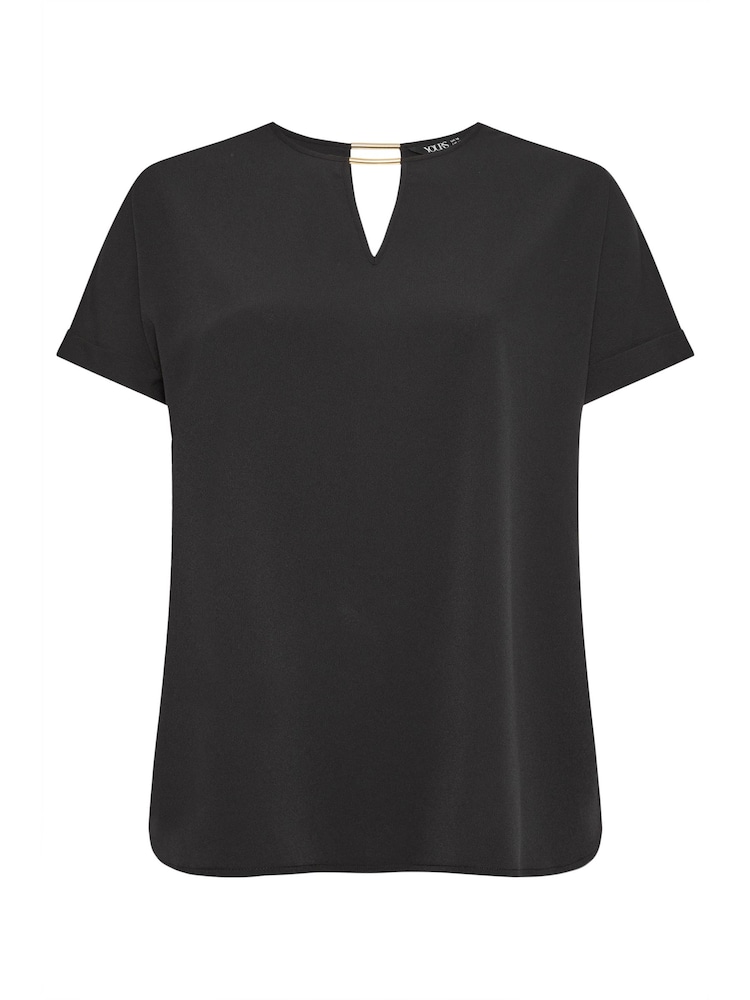 Negro - Blusa con cuello de muesca de Yours Curve - Imagen 5 de 5 Negro - Blusa con cuello de muesca de Yours Curve - Imagen 5 de 5