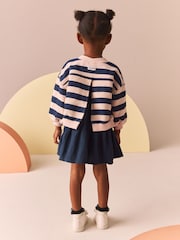 Navy Blue Long Sleeve Sweat Dress (3mths-7yrs) - Image 2 of 9