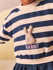 Navy Blue Long Sleeve Sweat Dress (3mths-7yrs) - Image 5 of 9