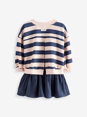 Navy Blue Long Sleeve Sweat Dress (3mths-7yrs) - Image 7 of 9