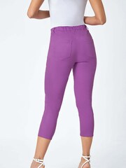 Roman Purple Cotton Cropped Stretch Denim Jeggings - Image 3 of 5