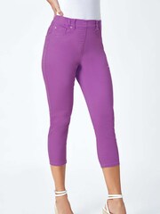 Roman Purple Cotton Cropped Stretch Denim Jeggings - Image 4 of 5