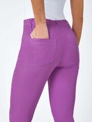 Roman Purple Cotton Cropped Stretch Denim Jeggings - Image 5 of 5