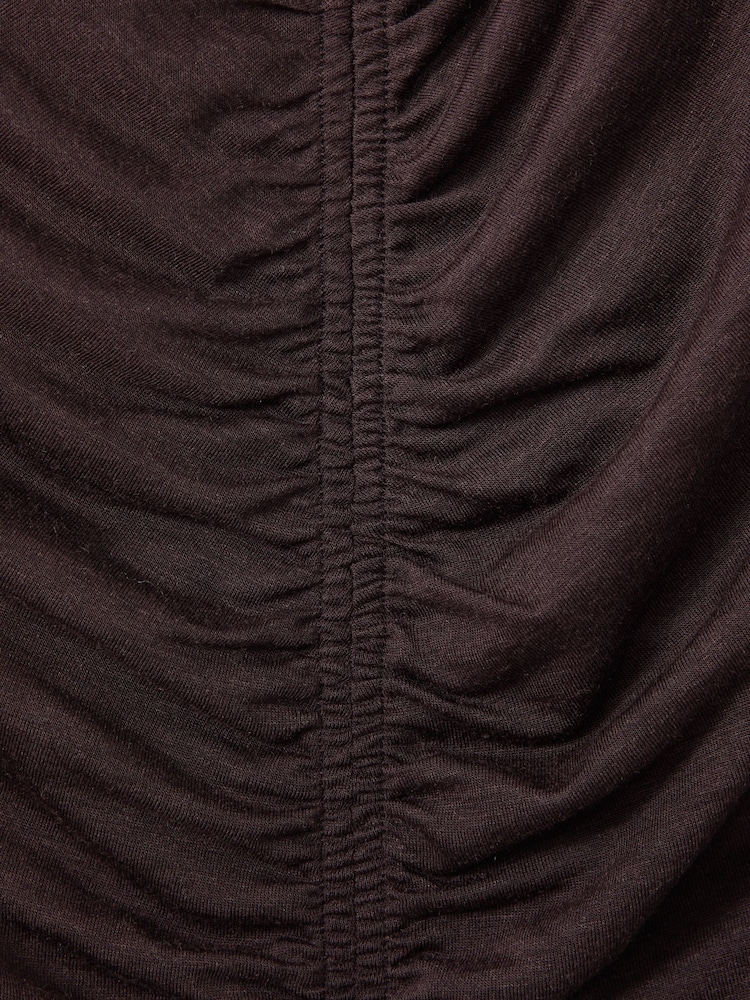 Reiss Chocolate Simone Lyocell-Wool Ruched Vest - Image 5 of 5