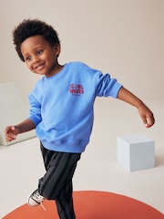Blue/Grey Sweatshirt And Stripe Joggers Set (3mths-7yrs) - Image 3 of 5