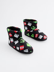 Black Minecraft Warm Lined Slipper Boots - Image 1 of 3