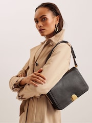 Ted Baker Black Lock Detail Imielly Baguette Shoulder Bag - Image 1 of 5
