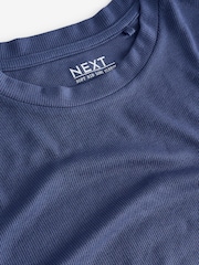 Dark Blue Soft Touch Ribbed Long Sleeve T-Shirt with TENCEL™ Lyocell - Image 6 of 7