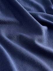 Dark Blue Soft Touch Ribbed Long Sleeve T-Shirt with TENCEL™ Lyocell - Image 7 of 7