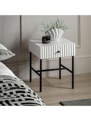 Gallery Home White Tetouan 1 Drawer Bedside Table - Image 1 of 6