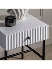 Gallery Home White Tetouan 1 Drawer Bedside Table - Image 2 of 6