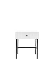 Gallery Home White Tetouan 1 Drawer Bedside Table - Image 4 of 6
