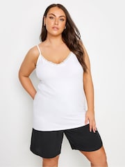 Yours Curve Black Woven Paperbag Waist Shorts - Image 2 of 6