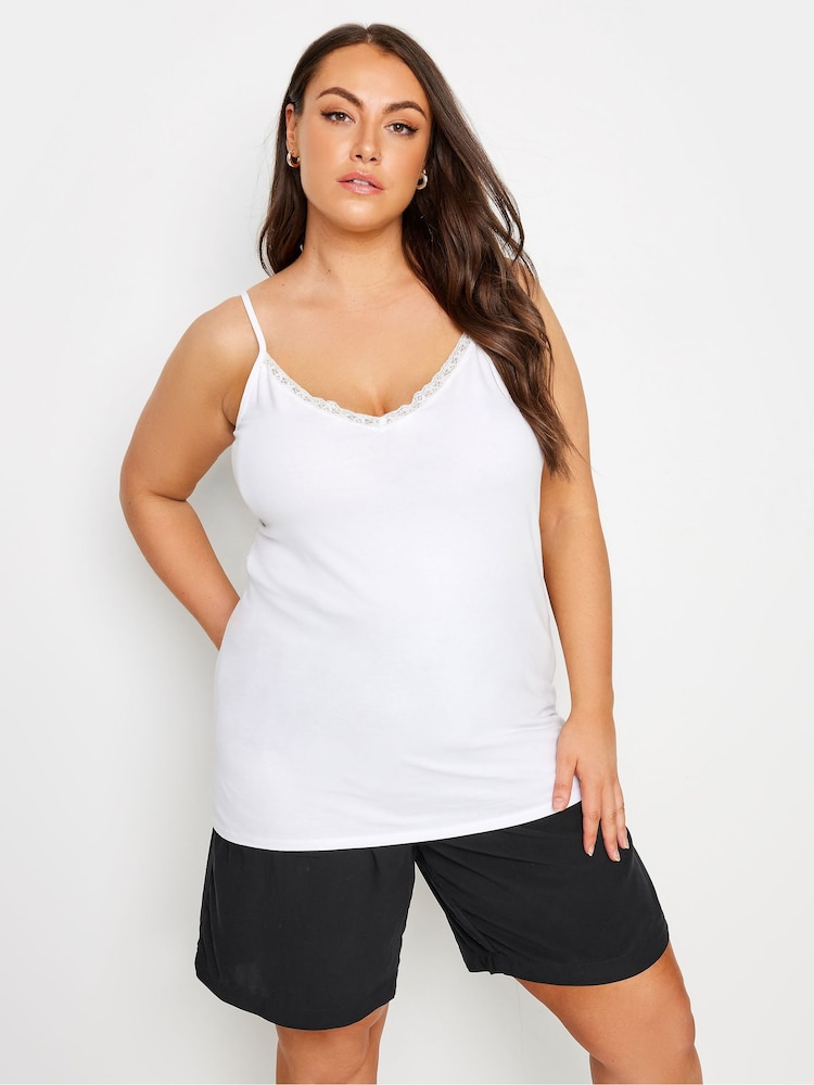 Yours Curve Black Woven Paperbag Waist Shorts - Image 2 of 6