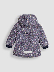 JoJo Maman Bébé Navy Blue Mouse Fleece Lined Jacket - Image 3 of 7