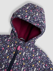 JoJo Maman Bébé Navy Blue Mouse Fleece Lined Jacket - Image 6 of 7