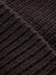 Chocolate Brown 100% Merino Wool Ribbed Beanie - Image 6 of 6