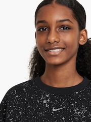Черный - Nike Club Fleece Shine Boxy круглый вырез свитшот - Image 3 of 3