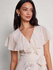 Monsoon Pink Ausha Embellished Wrap Dress - Image 2 of 5