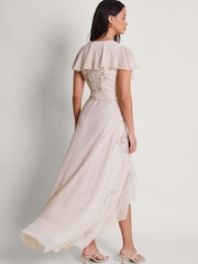 Monsoon Pink Ausha Embellished Wrap Dress - Image 3 of 5