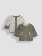 JoJo Maman Bébé Khaki Reversible Teddy Fleece - Image 1 of 7