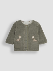 JoJo Maman Bébé Khaki Reversible Teddy Fleece - Image 2 of 7