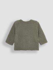 JoJo Maman Bébé Khaki Reversible Teddy Fleece - Image 3 of 7