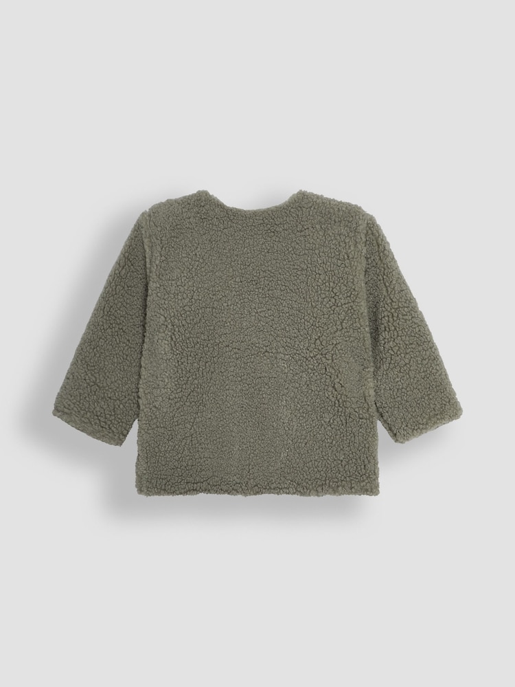 JoJo Maman Bébé Khaki Reversible Teddy Fleece - Image 3 of 7