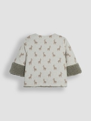 JoJo Maman Bébé Khaki Reversible Teddy Fleece - Image 5 of 7