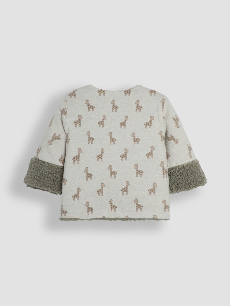 JoJo Maman Bébé Khaki Reversible Teddy Fleece - Image 5 of 7