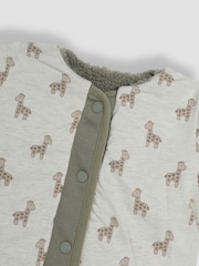 JoJo Maman Bébé Khaki Reversible Teddy Fleece - Image 6 of 7