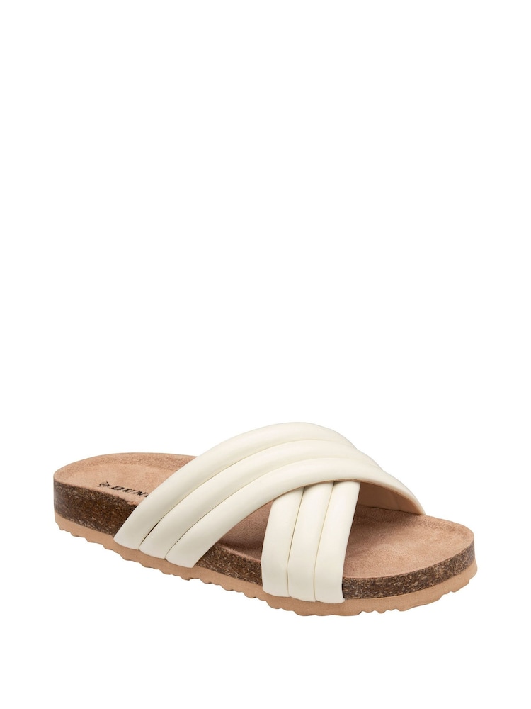 Dunlop White Open Toe Mules Sandals - Image 1 of 4