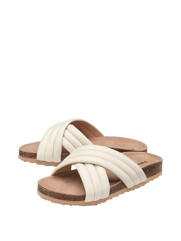 Dunlop White Open Toe Mules Sandals - Image 2 of 4
