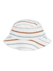Mamas & Papas Stripe Towelling White 100% Cotton Romper And Hat Set 2 Piece - Image 4 of 4