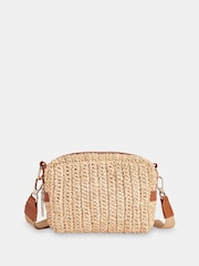 Whistles Nude Straw Bibi Cross-Body Bag - Image 2 of 5