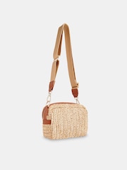 Whistles Nude Straw Bibi Cross-Body Bag - Image 3 of 5