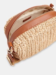 Whistles Nude Straw Bibi Cross-Body Bag - Image 4 of 5