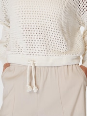 Sweaty Betty Lily White Tides High Open Weave Jumper - Image 6 of 9