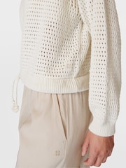 Sweaty Betty Lily White Tides High Open Weave Jumper - Image 8 of 9