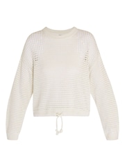 Sweaty Betty Lily White Tides High Open Weave Jumper - Image 9 of 9