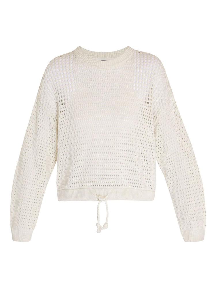 Sweaty Betty Lily White Tides High Open Weave Jumper - Image 9 of 9