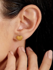 Katie Loxton Gold Tone Love Waterproof Love Heart Stud Earrings - Image 1 of 4
