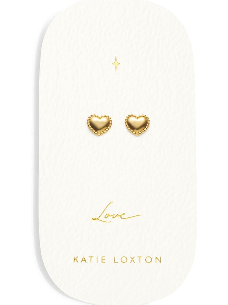 Katie Loxton Gold Tone Love Waterproof Love Heart Stud Earrings - Image 4 of 4