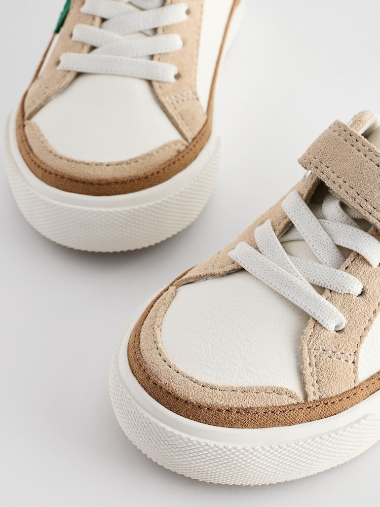 White/Green Wide Fit (G) Touch Fastening Chevron Trainers - Image 5 of 6